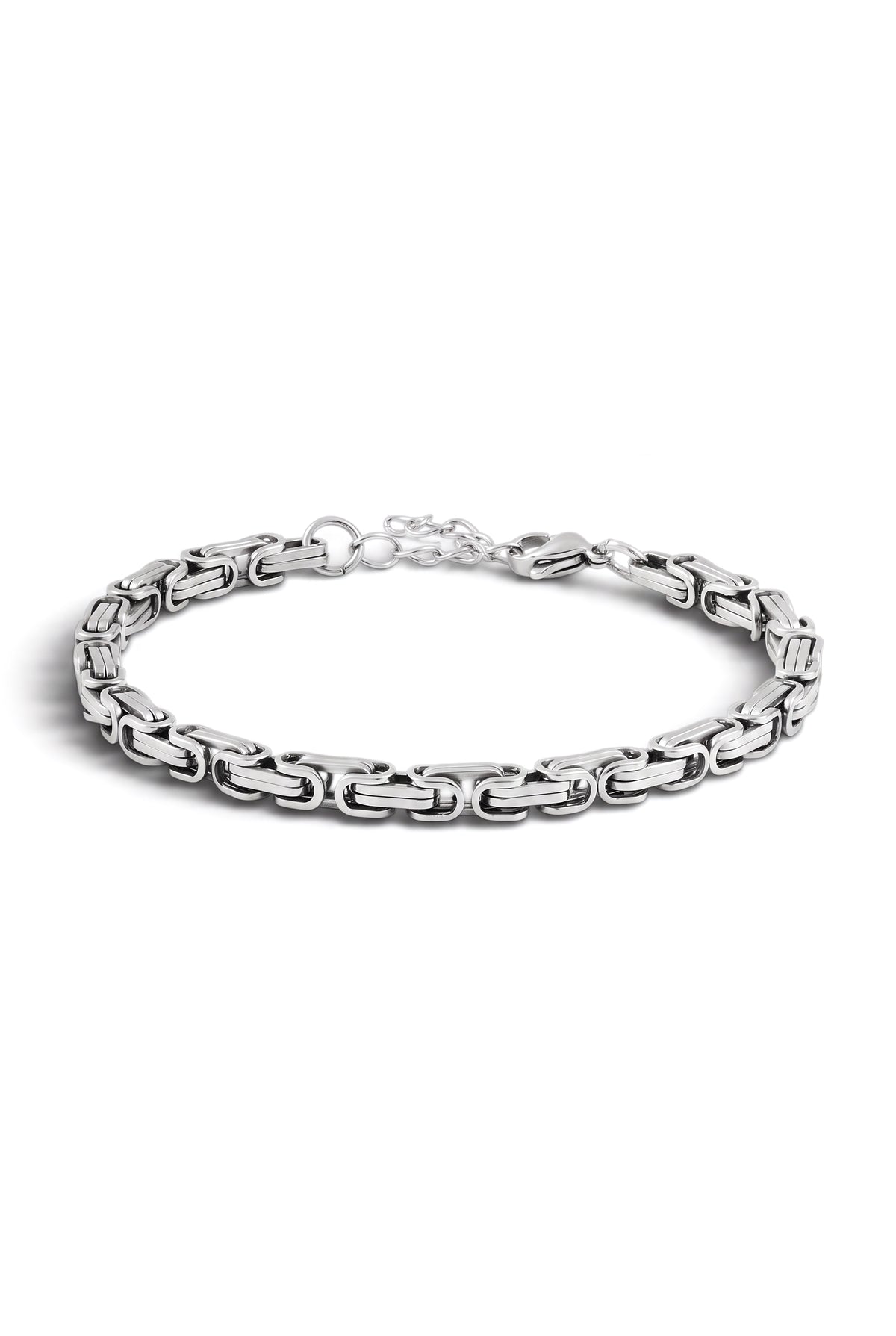 Erkek Kral (Byzantine) Zincir Çelik Bileklik – Ayarlanabilir 22 cm