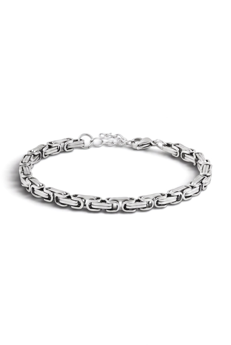 Erkek Kral (Byzantine) Zincir Çelik Bileklik – Ayarlanabilir 22 cm