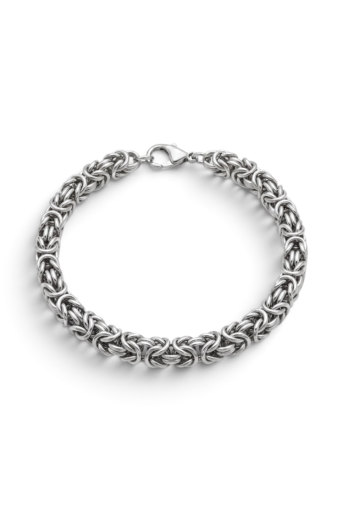 Royal Kral Zincir Erkek Çelik Bileklik, 6 mm kral zincir, beyaz zemin üzerinde